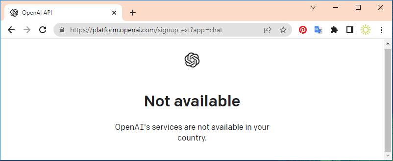 OpenAI’s services are not available in your country online